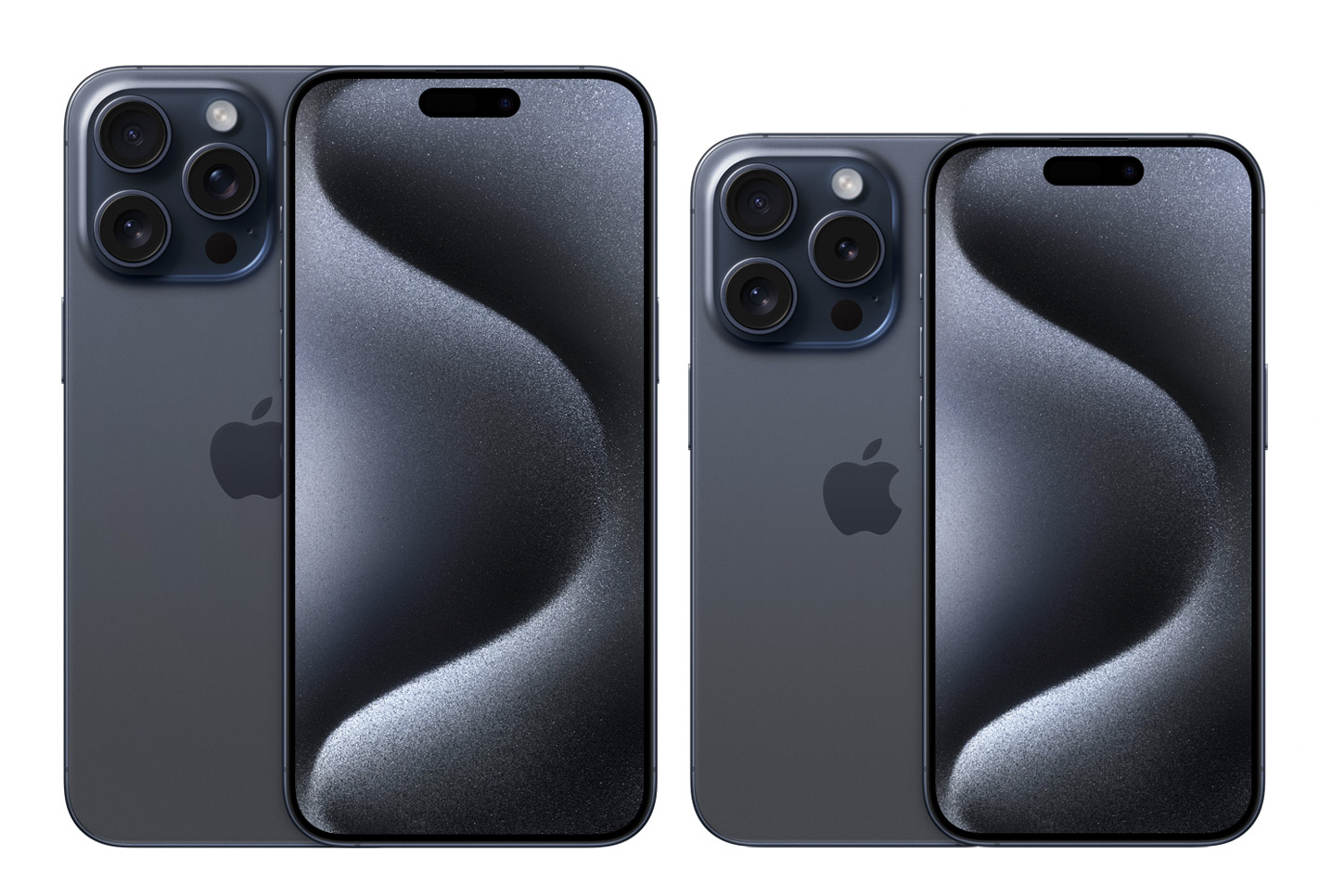 iPhone 15 Pro Max (Blue Titanium) vì có kích thước lớn hơn nên nhìn tổng thể sẽ sáng và tinh tế hơn so với iPhone 15 Pro Titan Xanh (Blue Titanium)